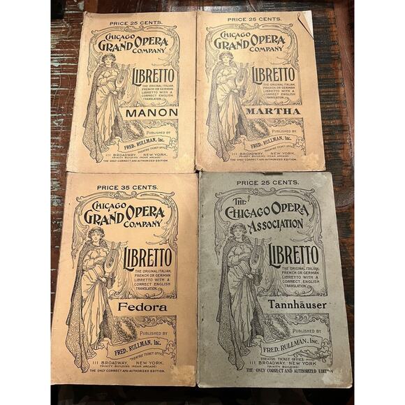 Lot Of 15 Early 1900s Opera House programs Chicago Grand Opera And More - Picture 6 of 11